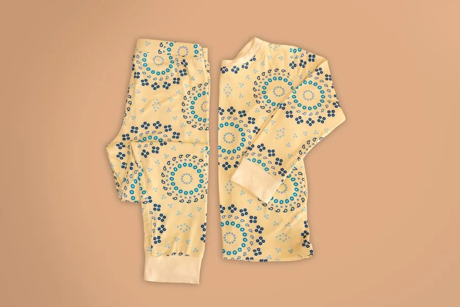 Cardamom Kisses — Blue Paisley Pajama Set (Adult)
