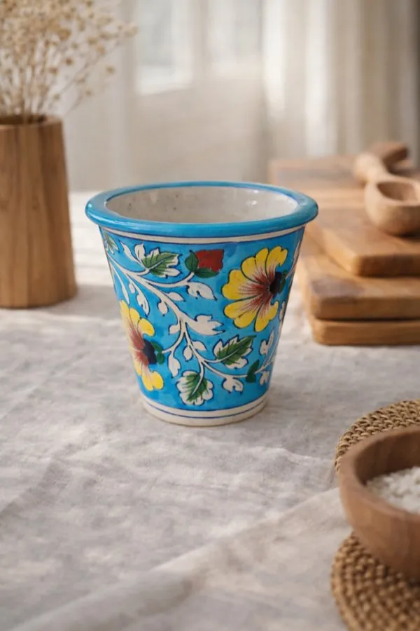 EarthenByMalvika — Handcrafted Blue Planter