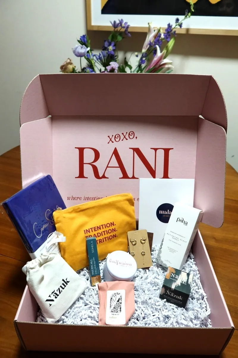 Rani box unboxed with products